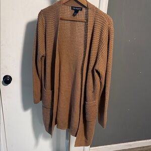 Soho Apparel Brown Open-Front Cardigan